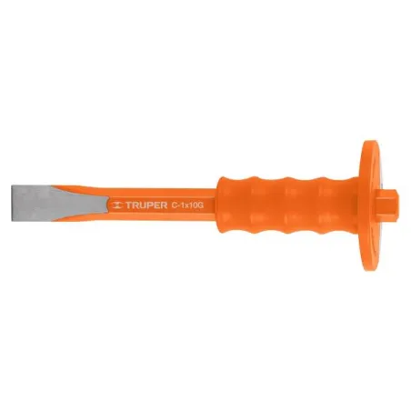  Cincel Plano 10" Cuña 1" con Grip, acero al cromo vanadio, protege la mano, C-1X10G 12273 Truper 20.338983 Cincel Plano de 10" 