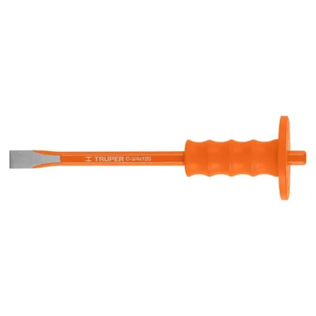  Cincel Plano 12" Cuña 3/4" Grip , acero al cromo vanadio, protege la mano, C-3/4X12G 12172 Truper 14.915254 Cincel Plano de 12"
