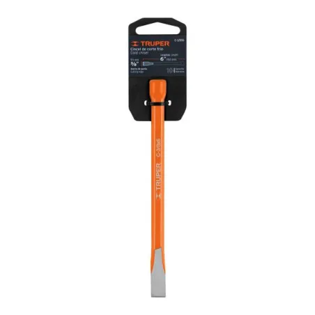  Cincel Plano 6" Cuña 3/8", Acero al cromo Vanadio, Cabeza grande, C-3/8X6 12106 Truper 4.067797 Cincel Plano 6" de Largo, Cuña 