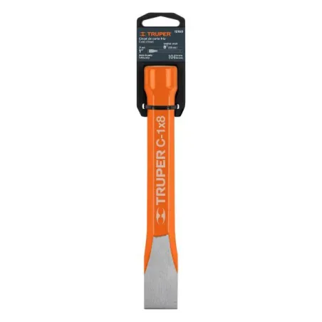  Cincel Plano 8" Cuña 1", Acero al cromo Vanadio, Cabeza grande, C-1X8 12160 Truper 14.915254 Cincel Plano 8" de Largo, Cuña 1",