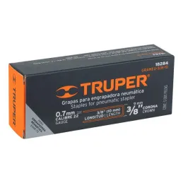 Grapas Corona 3/8" Calibre 22 L10mm Engrapadora Neumatica C5000u Truper 18284 Truper-Grapas Calibre 22 Corona 3/8" L10mm Caja500