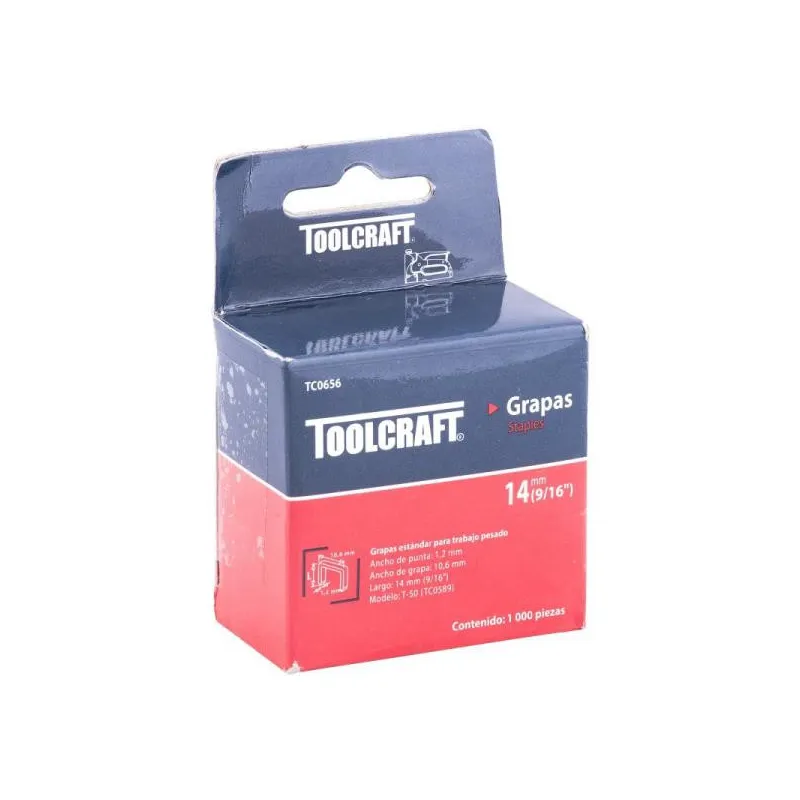 Grapas 9/16 Corona 10.6mm Para Engranpadora T-50 TC0589 Toolcraft TC0656