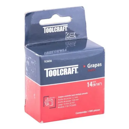 Grapas 9/16 Corona 10.6mm Para Engranpadora T-50 TC0589 Toolcraft TC0656