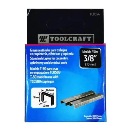 Grapas 5/16 Corona 10.6mm Para Engranpadora T-50 TC0589 Toolcraft TC0654