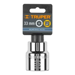 Dados 33mm E3/4 Hexagonales CrVanadio, Truper 14983 Truper-Dados 33mm E3/4 Hexagonales CrVanadio, Truper 14983 Fabricado en acer
