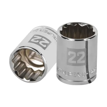 Dados 22mm E1/2 Poligonales CrVanadio, Truper 13536