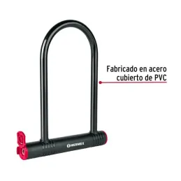 Candados 12mm Rigido Tipo "U" bicicletas motocicletas Portones Hermex 49620 Hermex-Candados 12mm Rigido Tipo "U" bicicletas moto