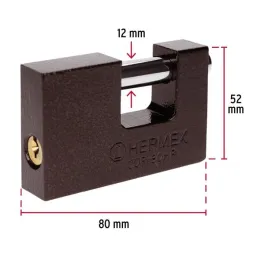  Candados Antipalanca 80mm S4 Hierro Hermex 22517 17.79661 Candados Antipalanca 80mm S4 Hierro Hermex 22517 Cuerpo de hierro con