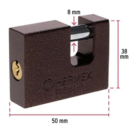  Candados Antipalanca 50mm S3 Hierro Hermex 22515 10.508475 Candados Antipalanca 50mm S3 Hierro Hermex 22515 Cuerpo de hierro co