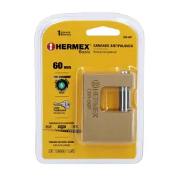 Candados Antipalanca 60mm S5 Hermex 22518 Hermex-Candados Antipalanca 60mm S5 Hermex 22518 Cuerpo de latón con acabado pulido Se