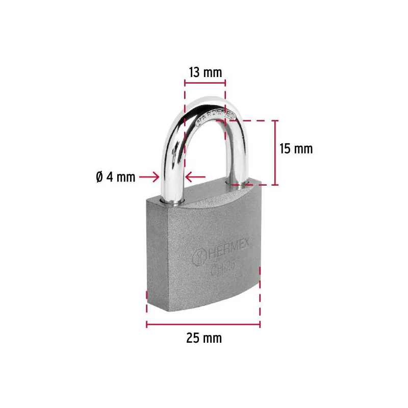 Candados 25mm S2 Hierro Hermex 43795