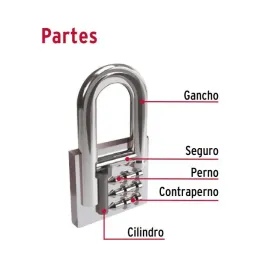 Candados 50mm S4 Hierro Hermex 43317 Hermex-Candados 50mm S4 Hierro Hermex 43317 Cuerpo de hierro en una sola pieza y gancho cor