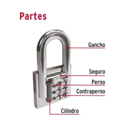 Candados 45mm S4 Hierro Hermex 43316 Hermex-Candados 45mm S4 Hierro Hermex 43316 Cuerpo de hierro en una sola pieza y gancho cor