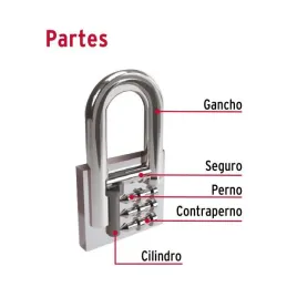 Candados 38mm S3 Hierro GanchoLargo 2llaves Hermex 43323 Hermex-Candados 38mm S3 Hierro GanchoLargo 2llaves Hermex 43323 Cuerpo 