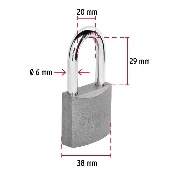 Candado lockout con gancho metálico y llave de seguridad