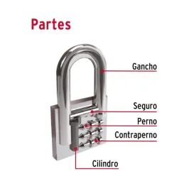 Candados 32mm S3 Hierro GanchoLargo 2llaves Hermex 43793 Hermex-Candados 32mm S3 Hierro GanchoLargo 2llaves Hermex 43793 Cuerpo 