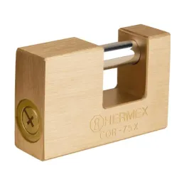 Candados Antipalanca 75mm S9 3Llaves Hermex 43353 Hermex-Candados Antipalanca 75mm S9 3Llaves Hermex 43353 Cuerpo de latón, acab