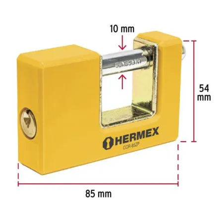  Candados Antipalanca 85mm S6 Recubrimiento ABS Hermex 27088 29.661017 Candados Antipalanca 85mm S6 Recubrimiento ABS Hermex 270