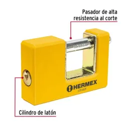 Candados Antipalanca 85mm S6 Recubrimiento ABS Hermex 27088 Hermex-Candados Antipalanca 85mm S6 Recubrimiento ABS Hermex 27088 C