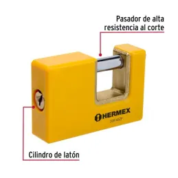 Candados Antipalanca 65mm S4 2Llaves Hermex 22514 Hermex-Candados Antipalanca 65mm S4 2Llaves Hermex 22514 Cuerpo metálico recub
