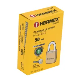 Candados 50mm S2 Hierro 2llaves Hermex 23519 Hermex-Candados 50mm S2 Hierro 2llaves Hermex 23519 Cuerpo de hierro con acabado co