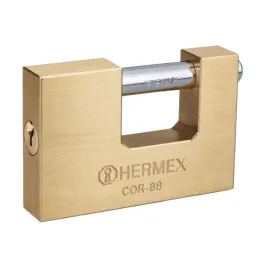 Candados Antipalanca 88mm S8 2Llaves Hermex 43358 Hermex-Candados Antipalanca 88mm S8 2Llaves Hermex 43358 Cuerpo de latón con a