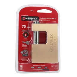 Candados Antipalanca 75mm S8 2Llaves Hermex 43357 Hermex-Candado Antipalanca 75mm Seguridad 8, cierre de balin incluye 2 Llaves 
