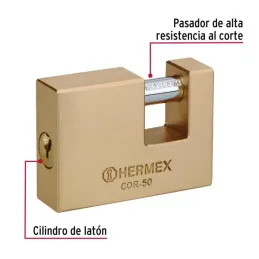Candados Antipalanca 50mm S7 2Llaves Hermex 43355 Hermex-Candado Antipalanca 50mm Seguridad 7, cierre de balin incluye 2 Llaves 