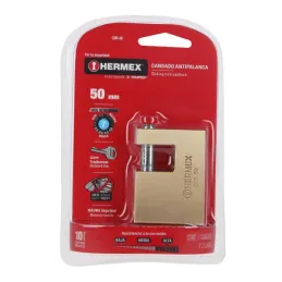Candados Antipalanca 50mm S7 2Llaves Hermex 43355 Hermex-Candado Antipalanca 50mm Seguridad 7, cierre de balin incluye 2 Llaves 