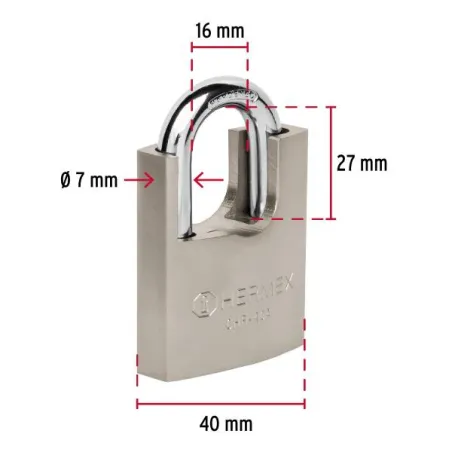 Candados Acorazado 40mm S5 Hierro 3llaves Anti-Ganzua Hermex 43312 Hermex-Candados Acorazado 40mm S5 Hierro 3llaves Anti-Ganzua 