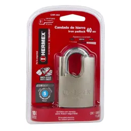 Candados Acorazado 40mm S5 Hierro 3llaves Anti-Ganzua Hermex 43312 Hermex-Candados Acorazado 40mm S5 Hierro 3llaves Anti-Ganzua 
