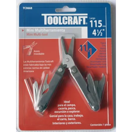  Alicates Multiherramientas 11 en 1 Multi-Tool 4-1/2" Toolcraft TC0668 7.033898 Multiherramientas 11 en 1 Multi-Tool 4-1/2" Tool