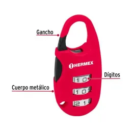 Candados de Combinacion 25mm S1 3Digitos Maletero Maleta Hermex 43350 Hermex-Candados de Combinacion 25mm S1 3Digitos Maletero M