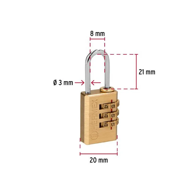 Candado de seguridad de combinación