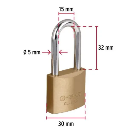  Candados 30mm S3 GanchoLargo 2llaves Hermex 23516 8.389831 Candados 30mm S3 GanchoLargo 2llaves Hermex 23516 Cuerpo de latón só