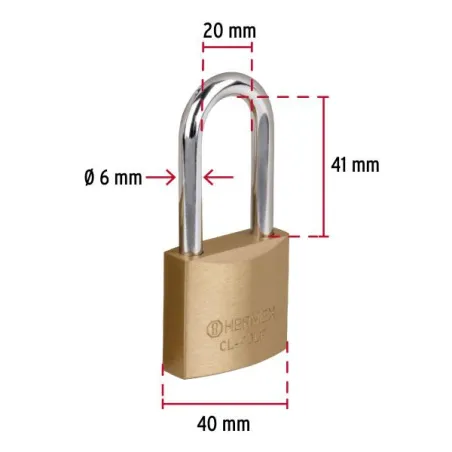 Candados 40mm S4 GanchoLargo 2llaves Hermex 23517 Hermex-Candados 40mm S4 GanchoLargo 2llaves Hermex 23517 Cuerpo de latón sólid