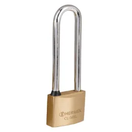 Candados 50mm S6 ExtraLargo 2llaves Hermex 43442 Hermex-Candados 50mm S6 ExtraLargo 2llaves Hermex 43442 Cuerpo de latón sólido 