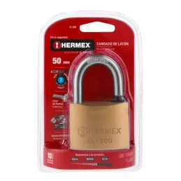 Candados 50mm S7 3llavesPuntos Hermex 43301 Hermex-Candados 60mm S7 3llavesPuntos Hermex 43302 Cuerpo de latón sólido acabado pu