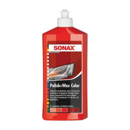 Cera Liquida Polish & Wax Color NanoPro 500ml Rojo Limpia abrillanta y protege, 296400 SONAX