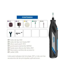 Herramienta Rotativa 7350 4V MotoTool Inalambrico Dremel F0137350LA Dremel-Herramienta Rotativa 7350 4V MotoTool Inalambrico Dre