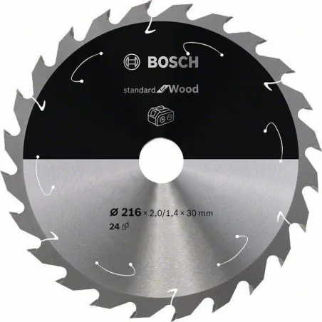 Discos de Sierra 216mm 24D x30x1.7mm Standard Madera Cordless Bosch 2608837724 Bosch-Discos de Sierra 216mm 24D x30x1.7mm Standa
