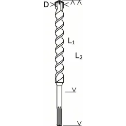 Brocas SDS Max-4 25mm x40x52cm para Martillo Bosch 2608685869 Bosch-Brocas SDS Max-4 25mm x40x52cm para Martillo Bosch 260868586