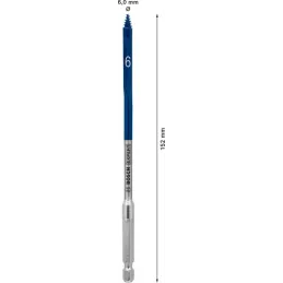 Brocas Mecha Plana 6mm x152mm Expert Madera Bosch 2608900309 Bosch-Brocas Mecha Plana 6mm x152mm Expert Madera Bosch 2608900309 