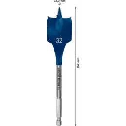 Brocas Mecha Plana 32mm x152mm Expert Madera Bosch 2608900326 Bosch-Brocas Mecha Plana 32mm x152mm Expert Madera Bosch 260890032