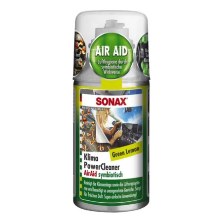 Car AC Cleaner 100ml Green Limon, Limpiador de Aire Acondicionado Auto, 323400 SONAX Sonax-Limpiador de Aire Acondicionado 100ml