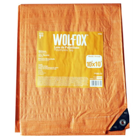 Lona 10x10" Rafia Polietileno Multiproposito Naranja Wolfox WF0020