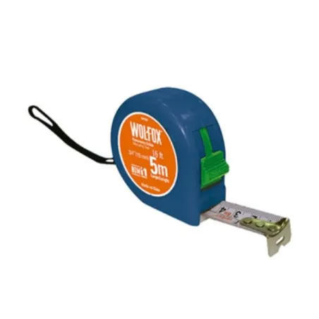  Wincha 5m x19mm ABS Flexometro Azul Wolfox WF3505 5.762712 Wincha 5m x19mm ABS Flexometro Azul Wolfox WF3505 Fabricado en plást