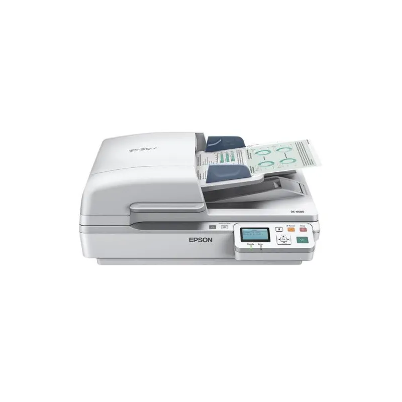 Escaner Epson WorkForce DS-6500, resolución 1200 dpi, velocidad de escaneo 25 ppm / 50 ipm, interfaz USB 2.0.