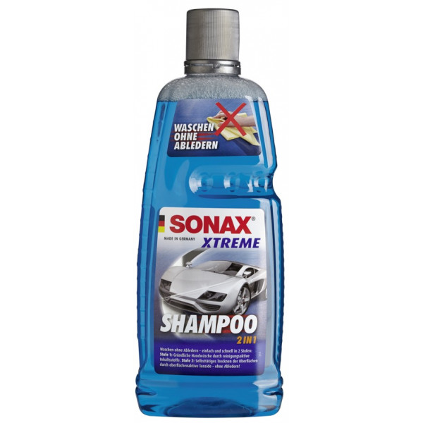 Champu Shampoo 2 en 1 Wash & Dry Xtreme, Lavado sin Secado, 1 Litros, 215300 SONAX