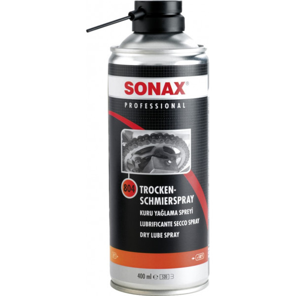 Lubricante seco en spray Profesional, PROFESSIONAL Dry lube spray, Lubrica Repele agua y Polvo , 400 ml, 804300 SONAX